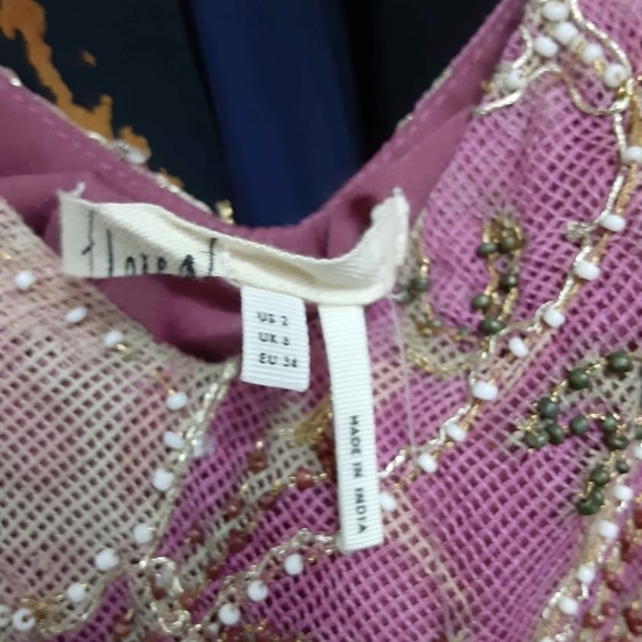 Anthropologie Pink-Lavender Beaded Embellished Camisole - Picture 5 of 6